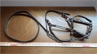 Silver inlaid Show Halter w/ Lead, like new