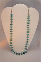 28" Heishe & Medium Turquoise Beaded Necklace