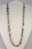 Indian Heishe Turquoise Mother of Pearl Necklace