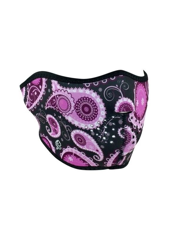 Zan Headgear Purple Paisley Half Face Mask