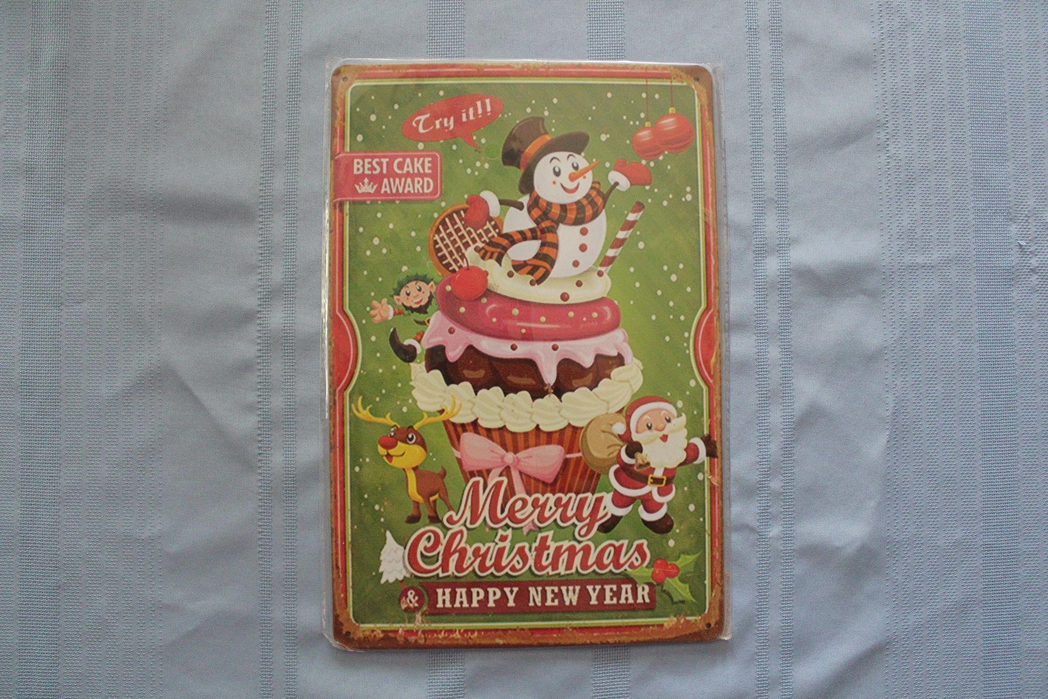 Retro Tin Sign: Best Cake Award Merry Christmas