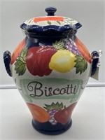 Hand painted Biscotti Jar with lid "Hand painted