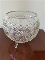 LARGE CRYSTAL FOOTED BOWL