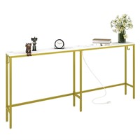 7 9  Narrow Console Table with Outlet  70 9