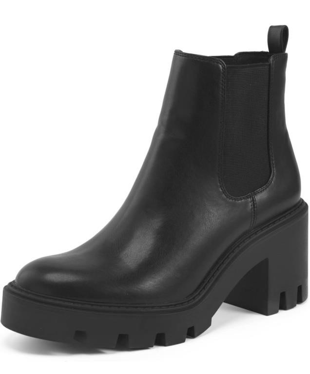 Women’s black Chelsea boots with block heel