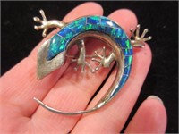 sterling lizard pin or pendant