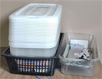 Essentials Storage Boxes Lids Basket Shelf