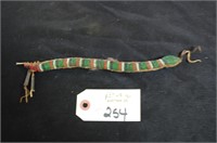 8.5" Handmade Beaded Leather Snake