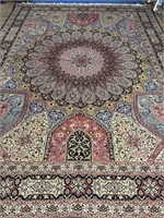 Hand Knotted Persian Ghonbad Silk&Wool Tabriz 13.2