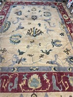 Hand Knotted Oushak Rug 10x14 ft