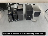 LOT, (5) ASSORTED CPU'S (NO HARD DRIVES)
