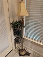 Floor Lamp and Artifical Flower Lot