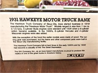 1931 Hawkeye motor truck bank by Ertl US made