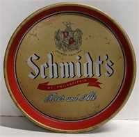 Vtg Schmidt's Beer-Ale Beer Tray. 13in D