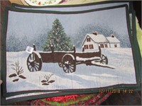 6 Holiday Placemats & Round Red Placemats