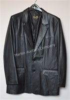 (B2) Skully Size 40 Genuine Black Leather Blazer