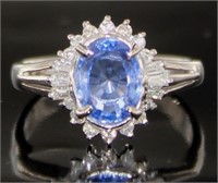 Platinum 1.85 ct GIA Sapphire & Diamond Ring