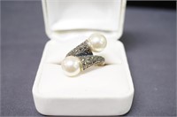 Sterling Pearl Wrap Ring