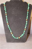 Green & Metal Beaded Necklace