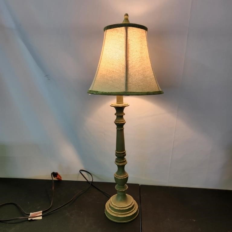 Distressed green lamp