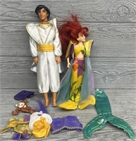 Little Mermaid & Aladdin Dolls w/ Accessories