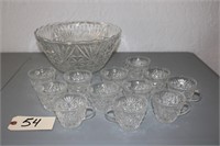 punch bowl and cups