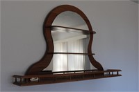 wooden shelf with mirror
