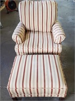 Tan And Brown Chair With Ottoman
