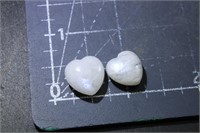 2, Rainbow Moonstone Hearts With Blue Flash