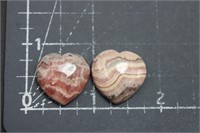 2, Rhodochrosite Cabochons