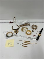 Gold plated costume Jewelry Clips Bracelets & More