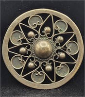 Taxco .980 Silver Shield Brooch