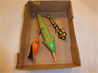 3 Pcs. of Folk Art Fishing Lures