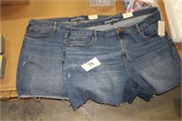 2- boyfriend denim shorts size 26W