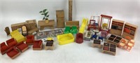 Plastic, Metal, Fabric & Wood Dollhouse Furniture