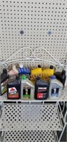10 assorted full and partial containers motor oil
