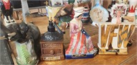 4 PC Mixed Decanter Lot Ezra Brooks VFW , Ezra