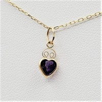 14KT Yellow Gold Natural Amethysts (0.45ct) Heart