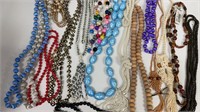 VTG Owl Macrame Necklaces, wood beads, precious