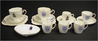 Group armorial decorated tea & coffee wares
