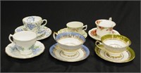 Six various English cups and saucers