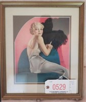 Framed Alberto Vargas 1935 fashion print