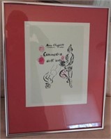 “Commedia dell Arte” by Marc Chagall framed