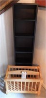 Pine contemporary magazine rack and five tier