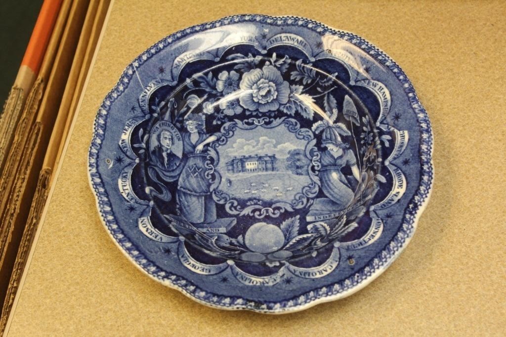 George Washington Flow Blue Plate