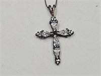 Beautiful 925 Cross with 21" Silver Chain