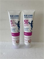 2 blue lizard baby sunscreens 5oz