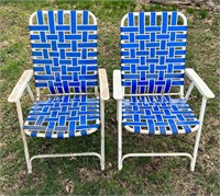 2 METAL FRAMED LAWN CHAIRS