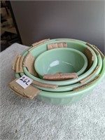 NEW,  Fire King -Jade-Ite- 4 Pc Bowl Set-2000