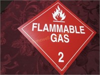 "Flammable Gas" magnetic sign
